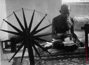 Gandhi at his spinning wheel © Margaret Bourke White